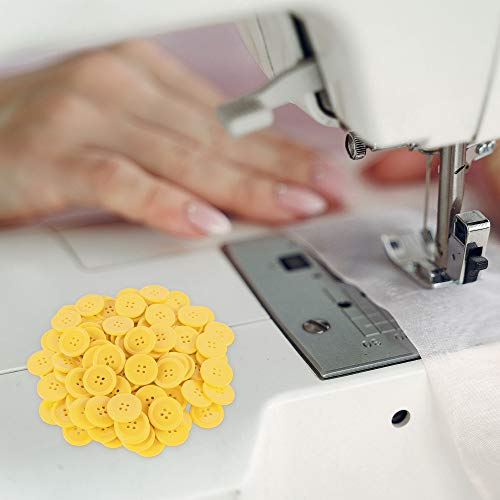 100 Pack 1 Inch Buttons Flatback Sewing Colored For Arts & Crafts, Fashion Clothing, Diy Projects (Yellow) #TOP6