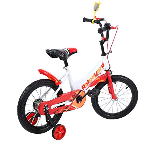 MuGuang Kinderfahrrad 16 Zoll Jungen Mädchen Fahrrad mit Stützrädern Laufrad Kinder Fahrrad Children Bike für 4-8 Jahre (Rot) – Bild 6