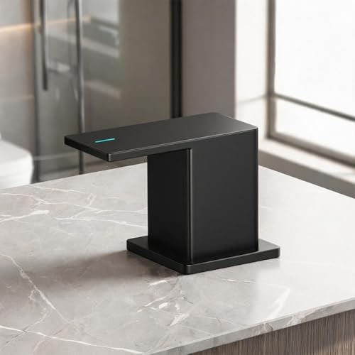 Robinet carré à double commande évite les éclaboussures grâce au bec cascade pour lavabo - 5