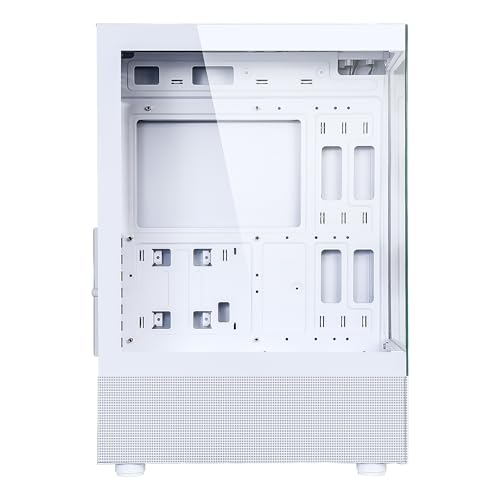 Image of Ant Esports Crystal X2 Mid-Tower Computer Case /Gaming Cabinet - White | Panoramic Glass, LED Control Button | Support ATX, Micro-ATX, Mini-ITX | Pre-Installed 3 ARGB Infinity Mirror Fans
