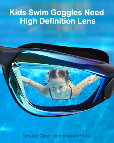 Image of Aegend Kids Swim Goggles, Pack of 2 Swimming Goggles for Children Boys & Girls Age 3-14