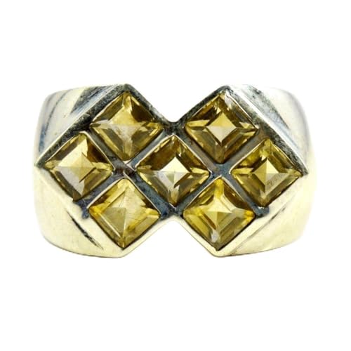 Argent sterling 925 bague citrine naturelle de prestige