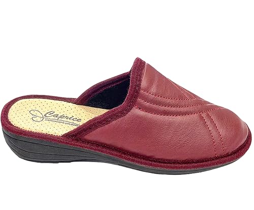 Chaussons femme antidérapants talon 4 cm confort simili cuir