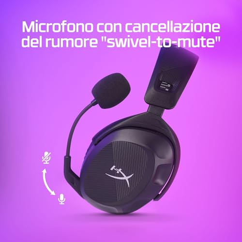 Cloud Stinger II, Cuffie da Gaming Senza Filo, Connessione a 2,4 GHz, Telaio in Plastica, Cuscinetti in Memory Foam Rivestiti in Similpelle, Autonomia Fino a 20 Ore, Adatto per PC, Nero - Cuffia gaming - Immagine 3