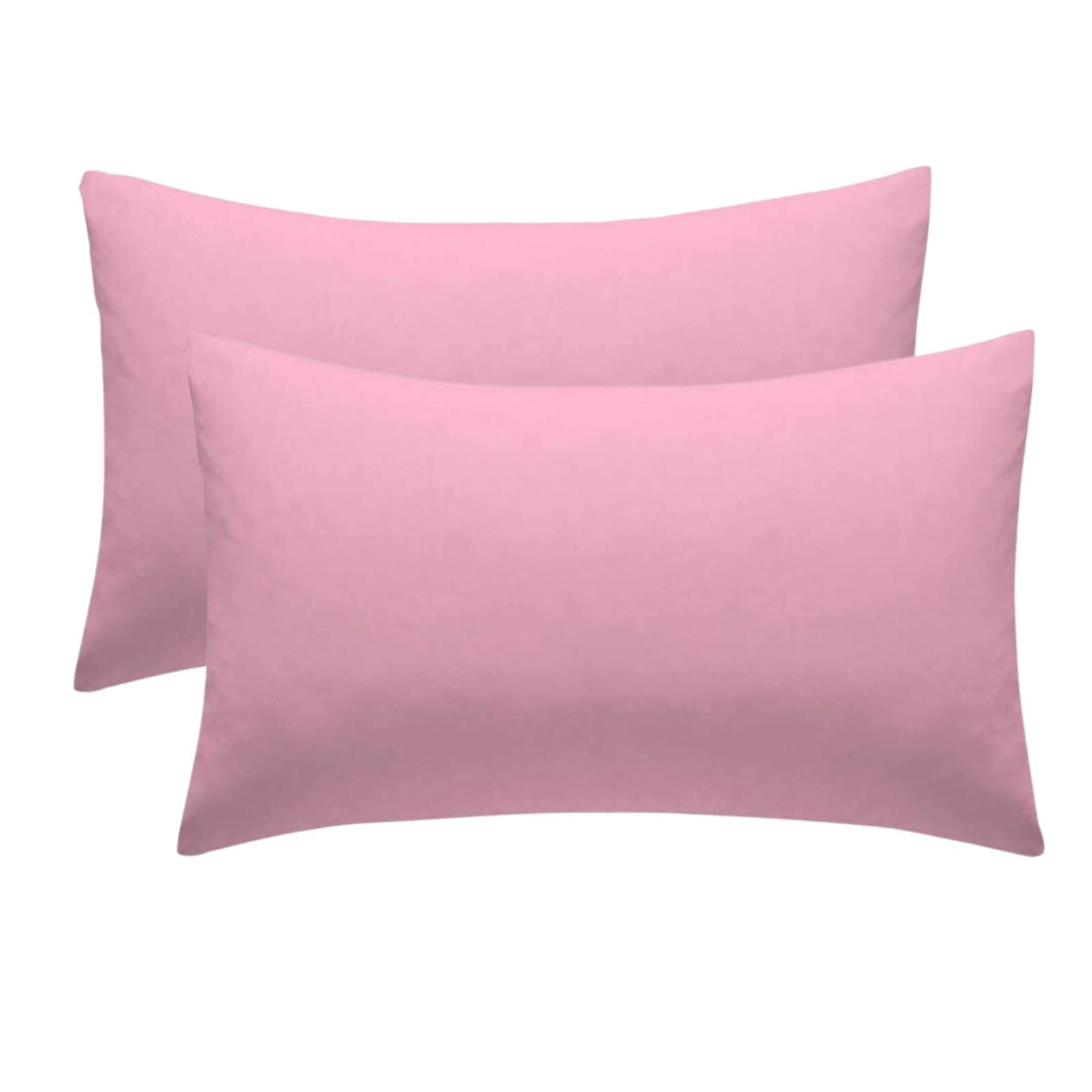 Plain Cot Bed Pillows 2 Pack, 40 x 60cm Baby Toddler Pillow, 100% Brushed Cotton Soft Hollowfibre Filled Kids Small Pillow (Pink)