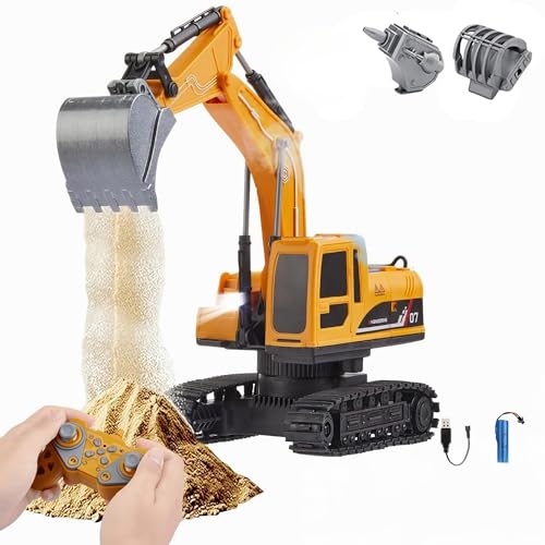 Oyuncak 2.4GHz Uzaktan Kumandalı Şarjlı Işıklı Buhar Atan Paletli Hareketli Kepçeli Rc Ekskavatör