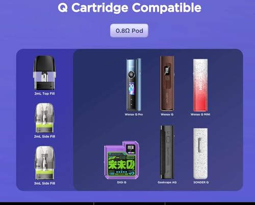 GeekVape Q, Cartridge Sidefill, 3 ml, 0,8 Ohm, 3er Pack – Ansicht 4