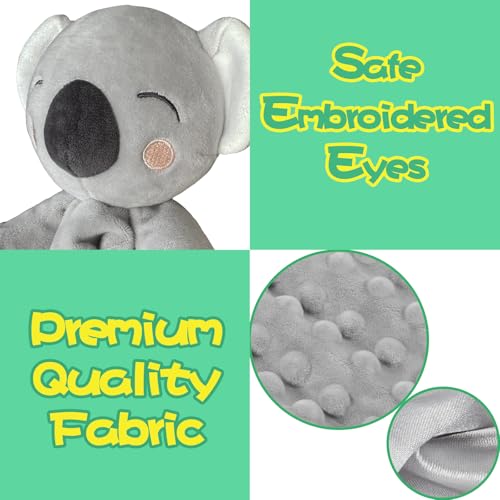 Image of Baby Security Blanket, Soft Baby Lovey Toy Blanket for Boys and Girls, Snuggle Toy Lovie Newborn Gift, Unisex Baby Plush Koala 16 Inch