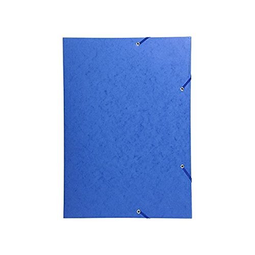 Chemise à élastique Format A3 3 rabats, carte lustrée, coloris bleu - Lot de 5