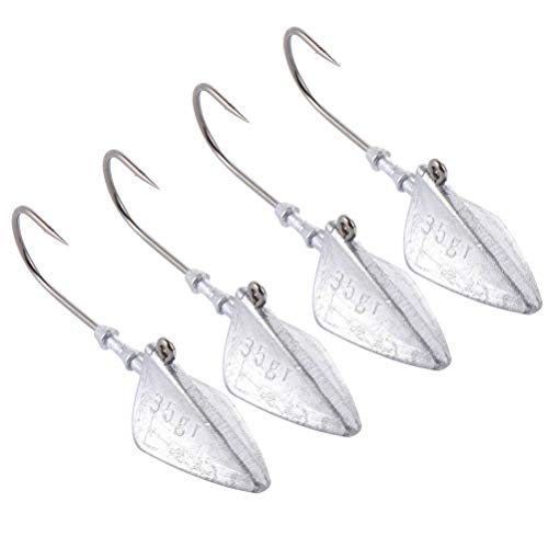 Abaodam 2 pacotes prático gancho de pesca resistente com cabeça de chumbo (2 peças/pacote)