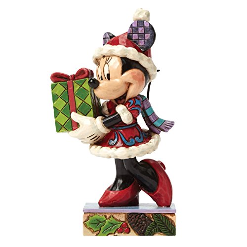 Jim Shore for Enesco Disney Traditions by Christmas Minnie Figurine, 4.5