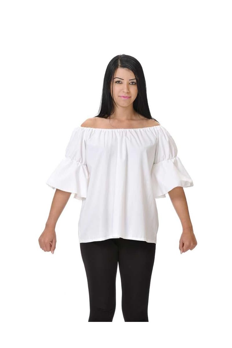 Camisa de tabernera medieval - Blanco, Adulto