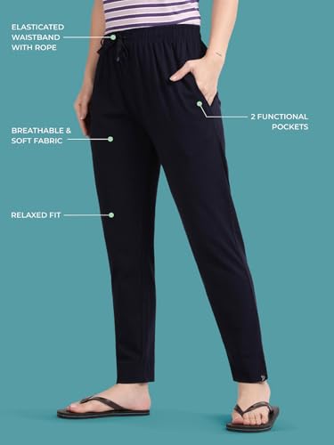 Image of TWIN BIRDS Women Cotton Textured Night Pant | Pyjama Loungewear Sleepwear