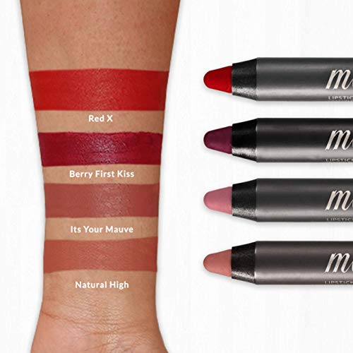 Vasanti Matte Crush Lipstick Pencil (Dozen Roses - Rose Berry) - Smooth Velvety Matte Lipstick, Longwearing, Smudge-Proof, Waterproof, Rich-Pigmented, Paraben-Free Lipstick Pencil #TOP6