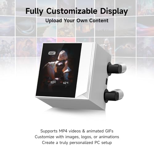 PCCOOLER CPU Cooler, 360mm AIO Liquid Cooling, High-Performance Pump, 2.4” IPS Display, CPS ARGB Water Cooling with Quiet F5 R120 Fans(DC360 White)
