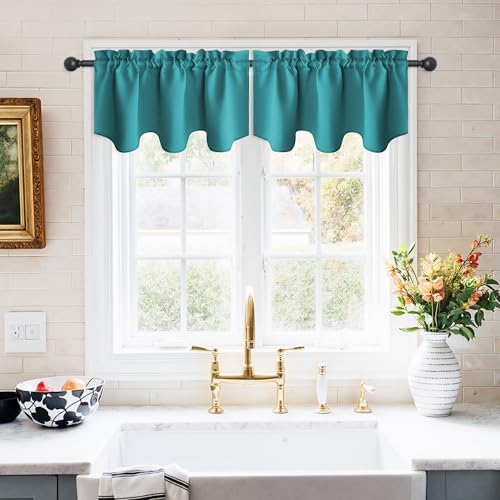 NICETOWN 2 Panels Blackout Valance Curtains for Bathroom Window Covering