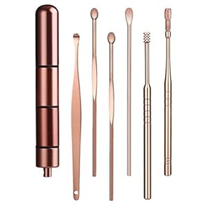 EXCEART 6 Stks Rvs Oor Pick Set Oor Lepel Oor Curette Oorsmeer Cleaner Wax Verwijderen Pincet Voor Volwassenen Kinderen