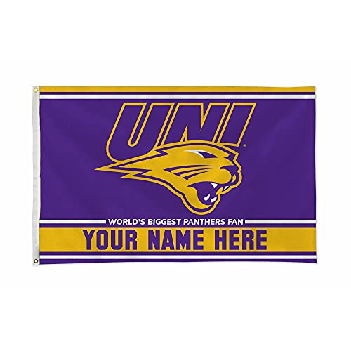 Rico Industries NCAA Northern Iowa Panthers Personalized - Custom 3' x 5' Banner Flag - Made in The USA - Indoor or Outdoor Décor