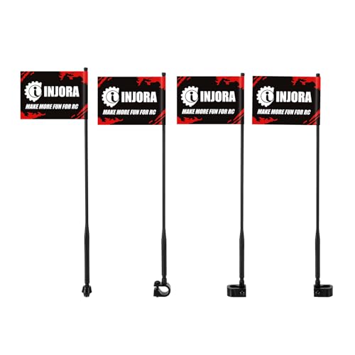 INJORA 147mm Decoration Antenna with Flag for TRX4 SCX10 1/10 RC Crawler Upgrade