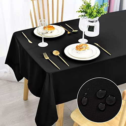 DWCN Grey Tablecloth Water Resistant Table Protector,140x200cm Wipeable Polyester Table Cover for Dinning Table,Wedding,Party