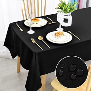DWCN Grey Tablecloth Water Resistant Table Protector,140x200cm Wipeable Polyester Table Cover for Dinning Table,Wedding,Party