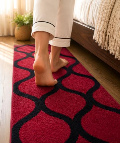 Image of Anti Skid Bedside Runner Carpet | Mat for Bedroom, Living Room, Floor and Home Decor (Pink, 2x4)