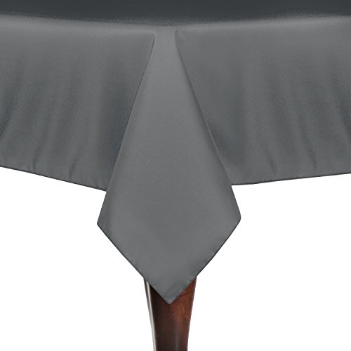 Ultimate Textile 60 x 120-Inch Rectangular Polyester Linen Tablecloth Charcoal Grey