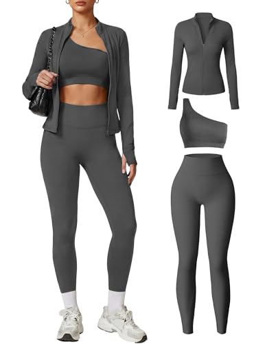Ensemble d'entraînement sans couture anti-frottement avec legging gainant et veste