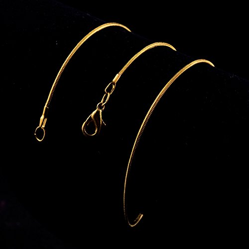 Gold Chain 18K Gold Plated Snake Chains For Necklace Jewelry Making 24Pcs 1.2Mm 16 18 20 24Inch (24Inch) #TOP5