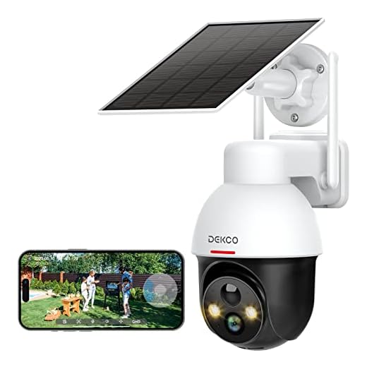 DEKCO Überwachungskamera Aussen Akku, Solar Kamera,Personen-/Autoerkennung, 355°/140° Pan Tilt, WLAN Kamera für aussen,2K, 2.4GHz WiFi, PIR-Sensor, Wasserdicht, 2-Wege-Audio