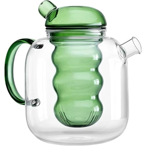 KQQK急須 ティーポット コールドケトル 高温耐性茶水分離 紅茶ポット 直火対応 電磁調理器加熱 伝統工芸品 無地北欧 家庭用 (B)