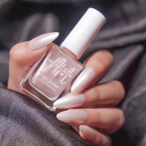 Image of NM NAILS & MORE Argan Oil Infused Gel Shine Nail Polish Long-Lasting Quick-Dry Formula Chip Resistant High Shine Enamel For Women Vegan Cruelty Free Toxin Free(13 Metallic Finish Pearl)10 Milliliters