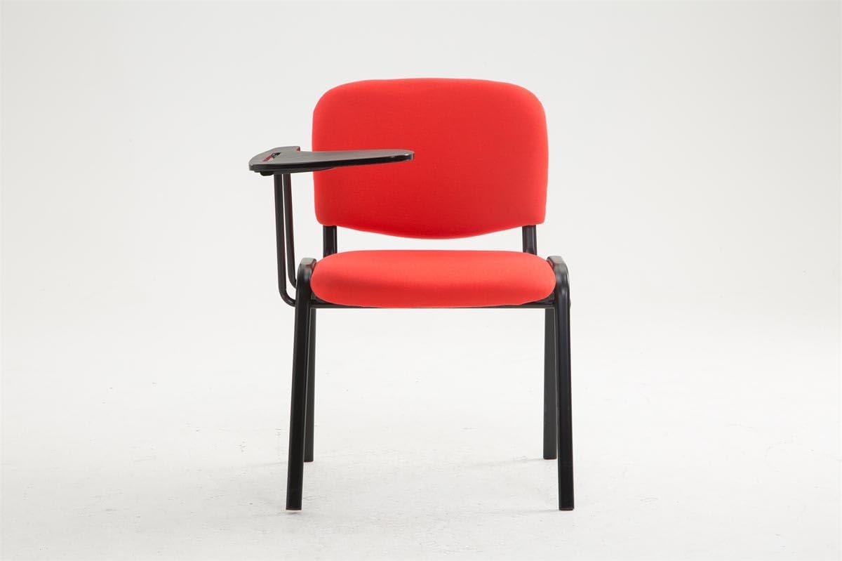 Silla Confidente Ken con Brazo Extensible y Pala Flexible para Escritura, Apuntes y Conferencia, Color Rojo
