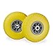 Produktbild Relaxdays 2X Sackkarrenrad, pannensichere Vollgummireifen, 3.00-4 Zoll, 20mm Achse, bis 80 kg, 260 x 85 mm, gelb-grau