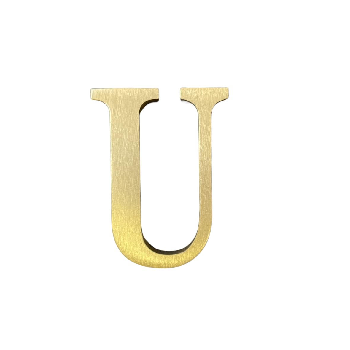 Photo 1 of 1.77 Inch Height Self Adhesive Solid Brass English Letters 4.5CM Wall sticker Gold Mail Box Numbers House Address Numbers Shop Studio Name DIY Combination For Wall Home Decor Hardware (Letter U)