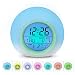 [Kids Gifts] HAMSWAN 7 Colors Changing Alarm Clock Nature Sounds One Tap Control Sleep-Friendly with Indoor Temperature Display for Working Parents, Students etc (Light Green)
