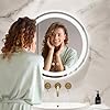 WallBeyond LED Bathroom Mirror with Lights, 20'' Round Light Up Bathroom Mirror for Wall with Front and Backlit, Anti Fog Led Mirror for Bathroom, 3 Colors and Dimmable Light