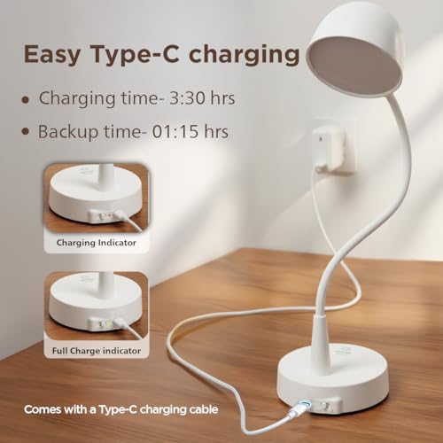 Image of Philips 5W Lumos White LED Desk Light | 3-in-1 Study Lamp with Adjustable Brightness | EyeComfort Technology | Energy Efficient LED | Modern Table Lamp for Study & Work | Pack of 1