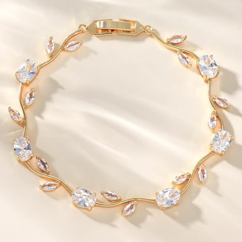 Image of Shining Diva Fashion Tulip Bracelet for Women, Floral Crystal, Anti Tarnish Jewellery Stylish Bracelet Gifts for Girls