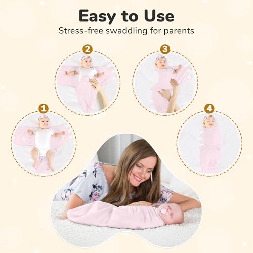 Image of Mama Cheetah Baby Swaddle Sack, Organic Swaddling Blanket, Newborn Swaddle Sleep Sacks, Adjustable Infant Swaddle Wrap, Easy Swaddles for Boy Girl 0-3 Month