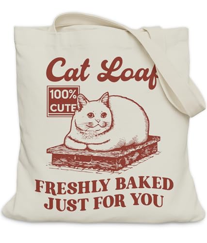 LUERHUI Cat Lovers Gifts Tote Bag for Pet Owener, Retro Cat Gifts Tote Bag for Girls