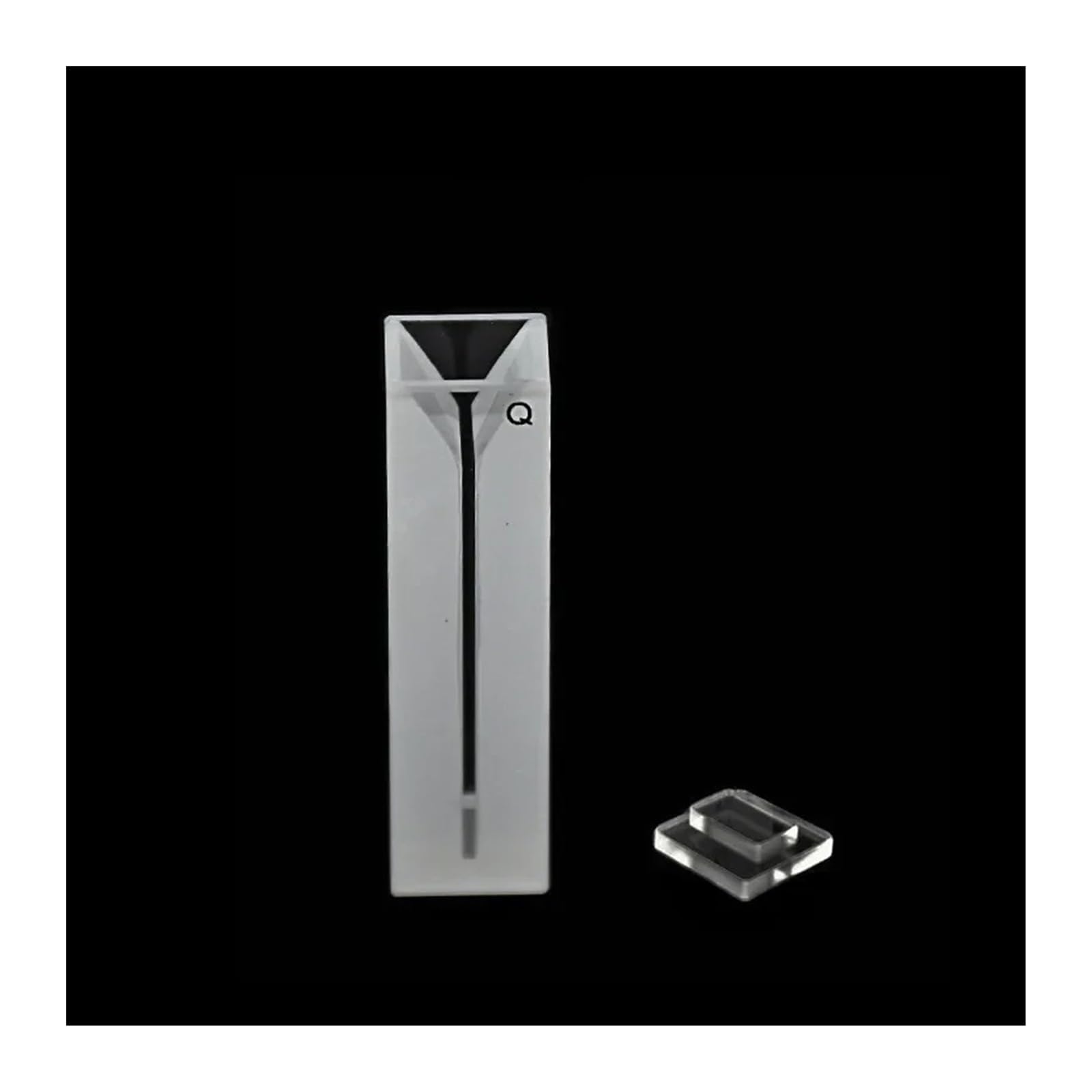 Laboratorio de óptica científica, Cubeta de microcuarzo con ranura de 1 mm, 350 ul, celdas de absorción de cuarzo de 0,35 ml, fabricada mediante proceso de sinterización, paquete de 2