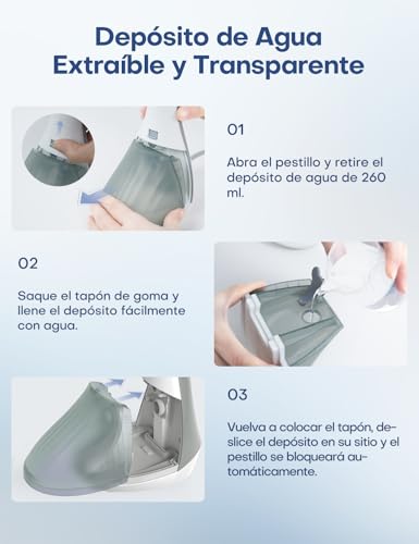 AROEVE Plancha Vertical Vapor 1300W Plancha de Vapor portátil, Depósito Grande de 260 ml, 2 Modos de Vapor, Compacta y Portátil para Hogar, Oficina, Viajes – Eliminador Eficaz de Arrugas - imagen 7