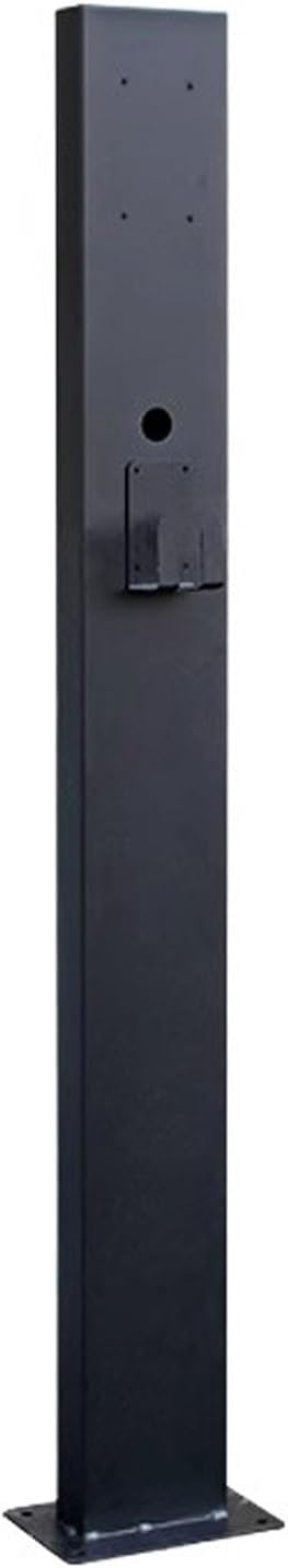 EV Charger Pedestal Stand, Electric Vehicle Charging Station with Cable Hook & Wiring Hole, Compatible with Most EV Chargers, Durable Black Medium Design