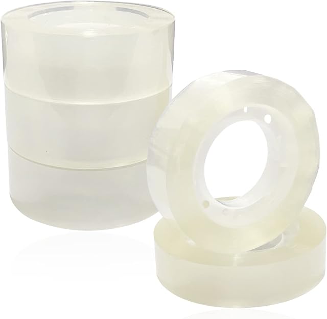 5 rolls of scotch tape, invisible tape, office study stationery tape, super sticky easy-tear tape for home, office, gift wrapping, etc.