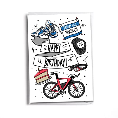 Sole Inspired Fun Birthday Card for Triathletes and Cyclists