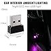 Sylvil 2 PCS USB LED Car Interior Atmosphere Lamp, Portable Mini LED Night Light, Plug-in USB Interface Trunk Ambient Lighting Kit, Universal Interior Car Accessories (Purple)