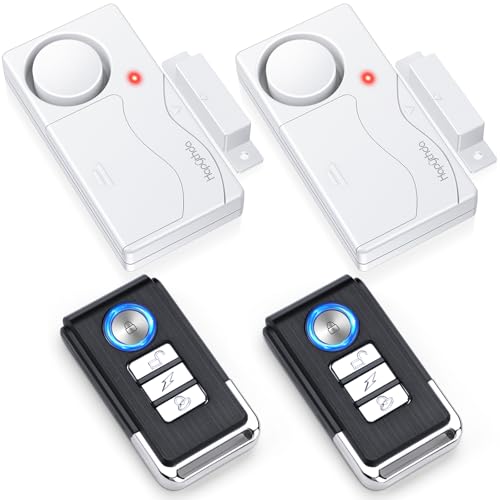 HAPYTHDA Door Alarm, Window Alarm Sensors, 2 Pack, Door Alarms for Kids Safety, Door Chimes When Door Opens, Magnetic Security Sensor