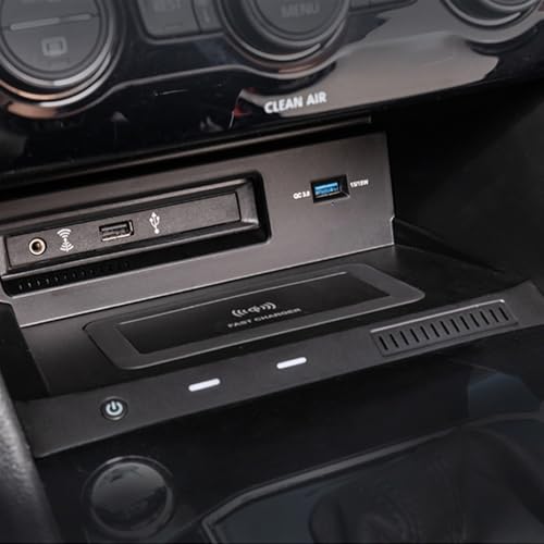 Cargador de coche inalámbrico Qi y soporte de placa de carga rápida para móvil en VW Tharu y Tiguan 4