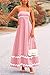 PRETTYGARDEN Women's 2026 Summer Flowy Maxi Dress Casual Sleeveless Spaghetti Strap Ruffle Beach Long Dresses (Pink,Medium)